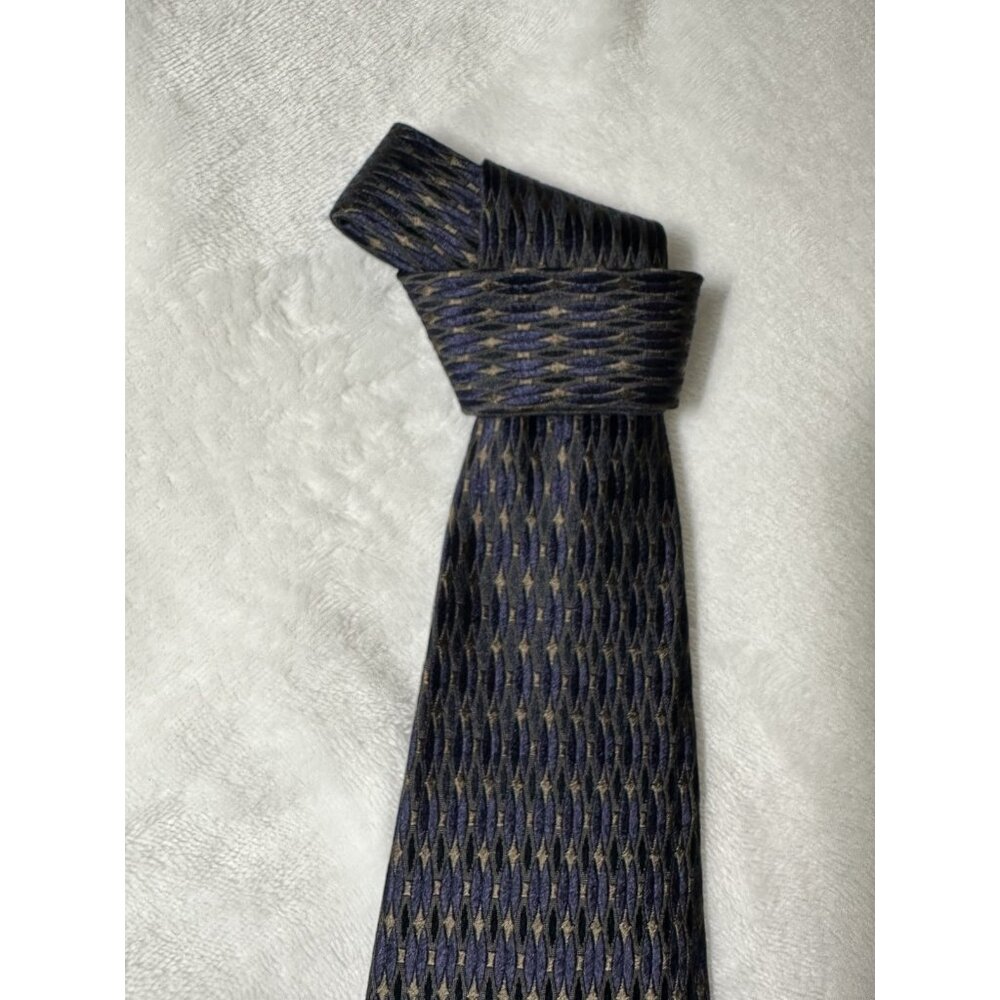 Kolte 100% Silk Tie Navy Black Gold